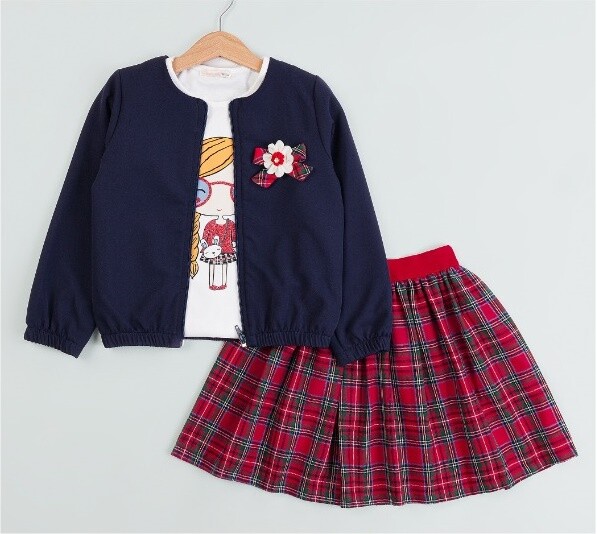 Girl Plaid Skirt Jacket Set 5-8Y - Producer: BabyRose - Wholesale Kids & Baby Clothes From Turkey - TheBS Kids