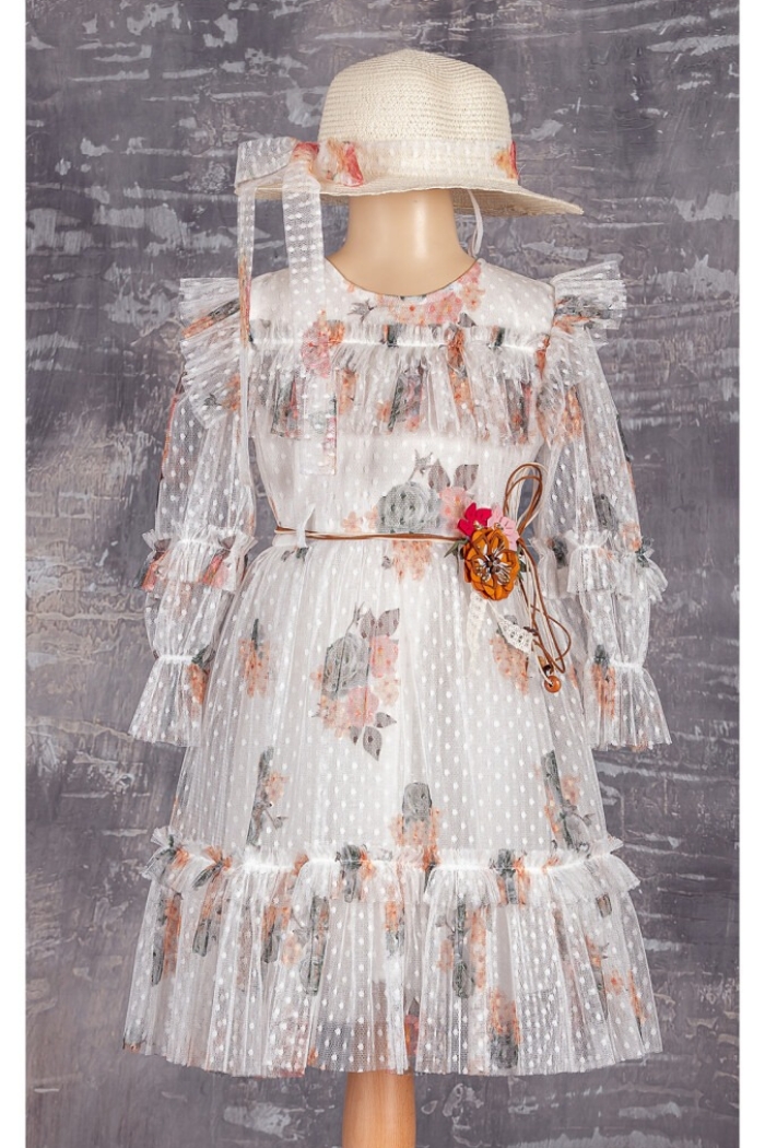 Girls Dress with Hat 6-12Y 1042-2302* - Producer: Tivido - Wholesale Kids & Baby Clothes From Turkey - TheBS Kids