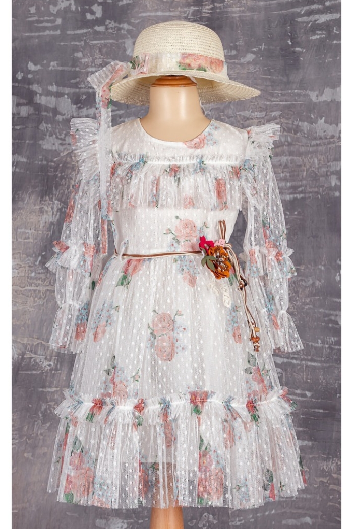 Girls Dress with Hat 6-12Y 1042-2302* - Producer: Tivido - Wholesale Kids & Baby Clothes From Turkey - TheBS Kids