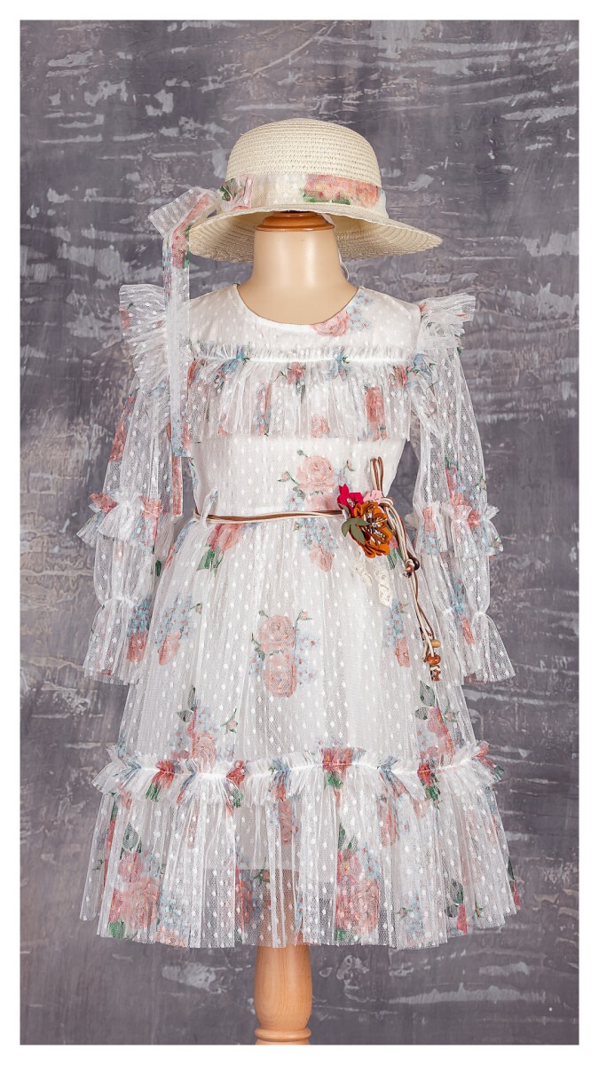 Girls Dress with Hat 6-12Y 1042-2302* - Producer: Tivido - Wholesale Kids & Baby Clothes From Turkey - TheBS Kids