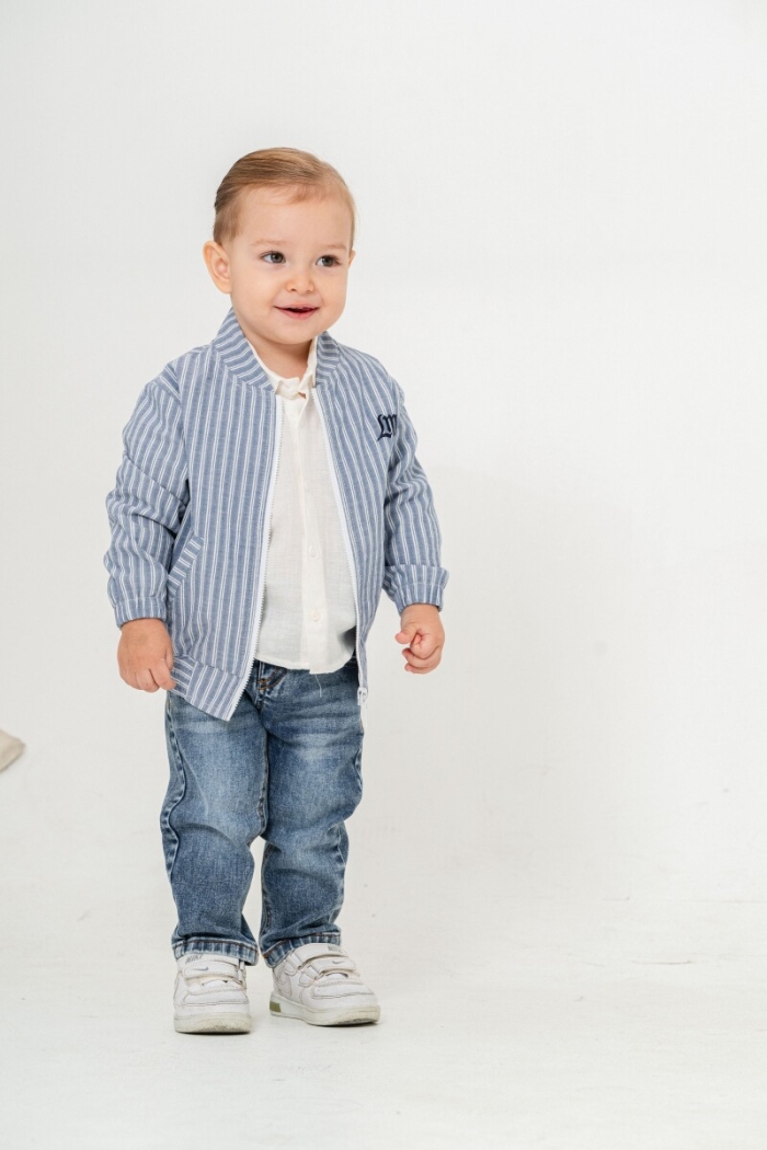 LM Double Striped Coat Baby Set 9-24M - Producer: Lemon - Wholesale Kids & Baby Clothes From Turkey - TheBS Kids