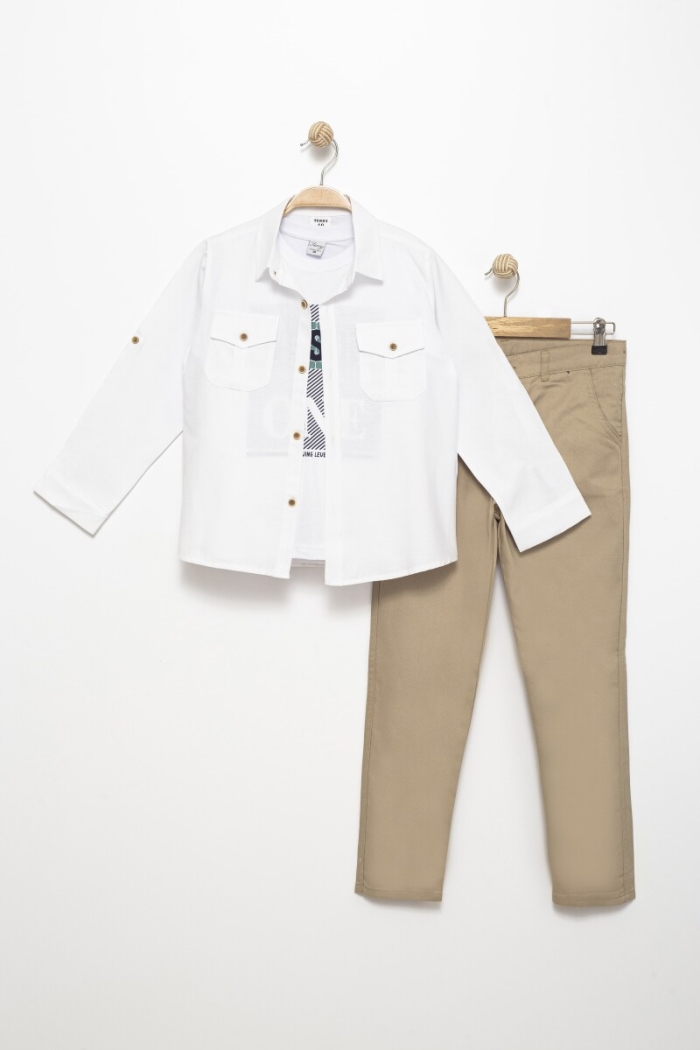 Long Sleeve T-Shirt 3 Piece Set 6-9Y - Producer: Terry - Wholesale Kids & Baby Clothes From Turkey - TheBS Kids