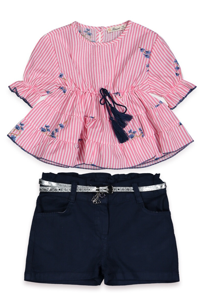Pfd Set with Flowery Striped 3-6Y - Producer: Büşra Bebe - Wholesale Kids & Baby Clothes From Turkey - TheBS Kids