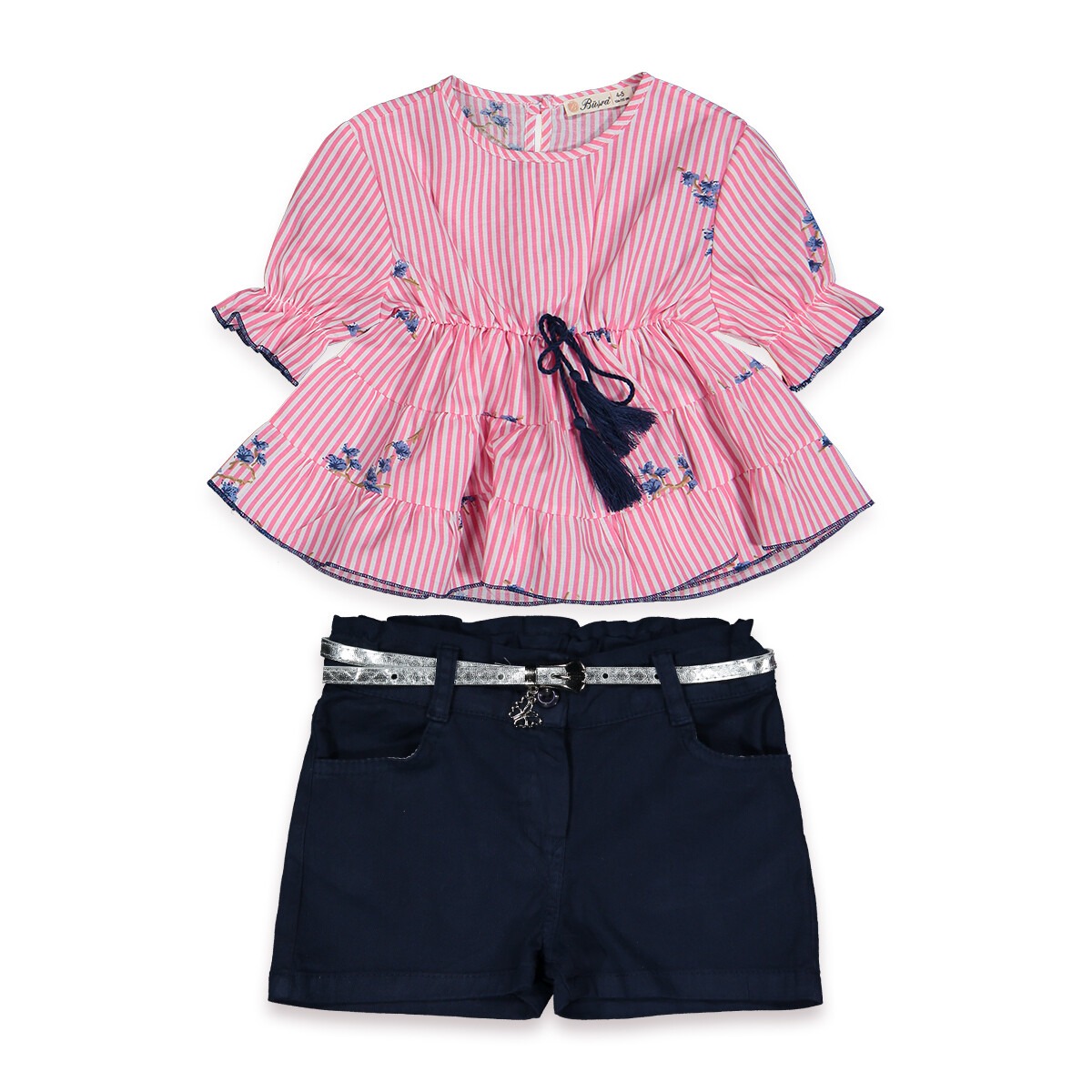 Pfd Set with Flowery Striped 3-6Y - Producer: Büşra Bebe - Wholesale Kids & Baby Clothes From Turkey - TheBS Kids