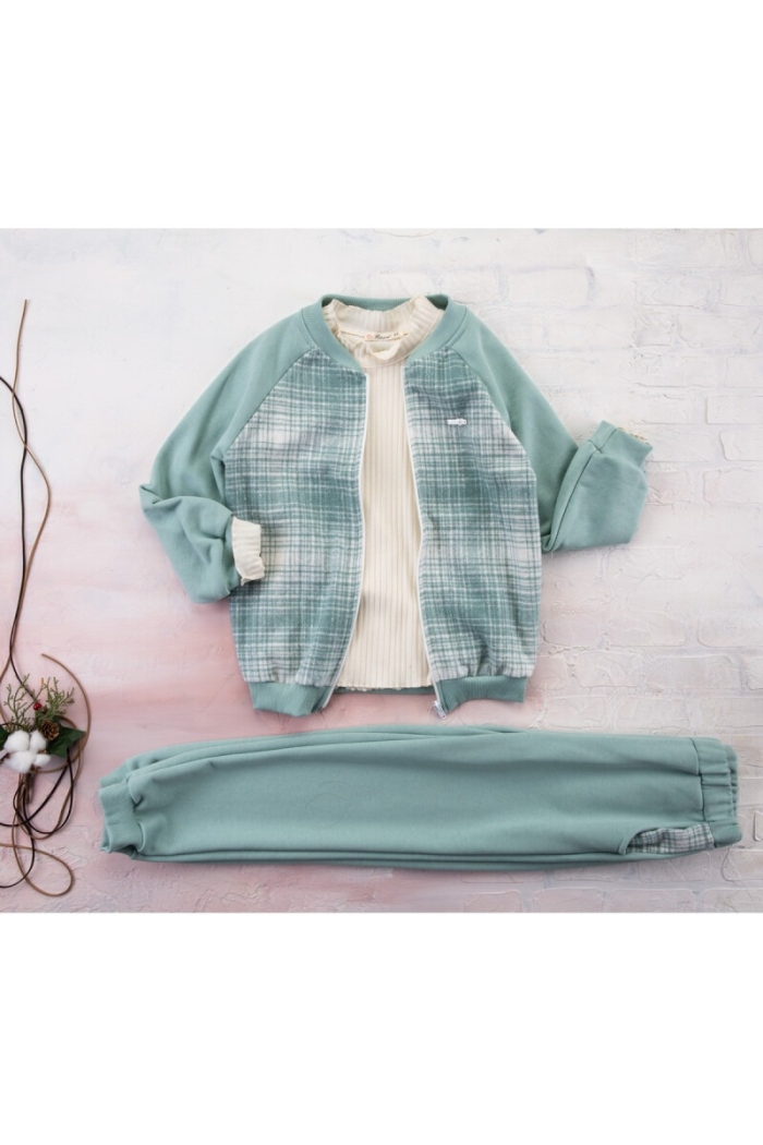 Plaid Set with Raglan Sleeve - Producer: Büşra Bebe - Wholesale Kids & Baby Clothes From Turkey - TheBS Kids
