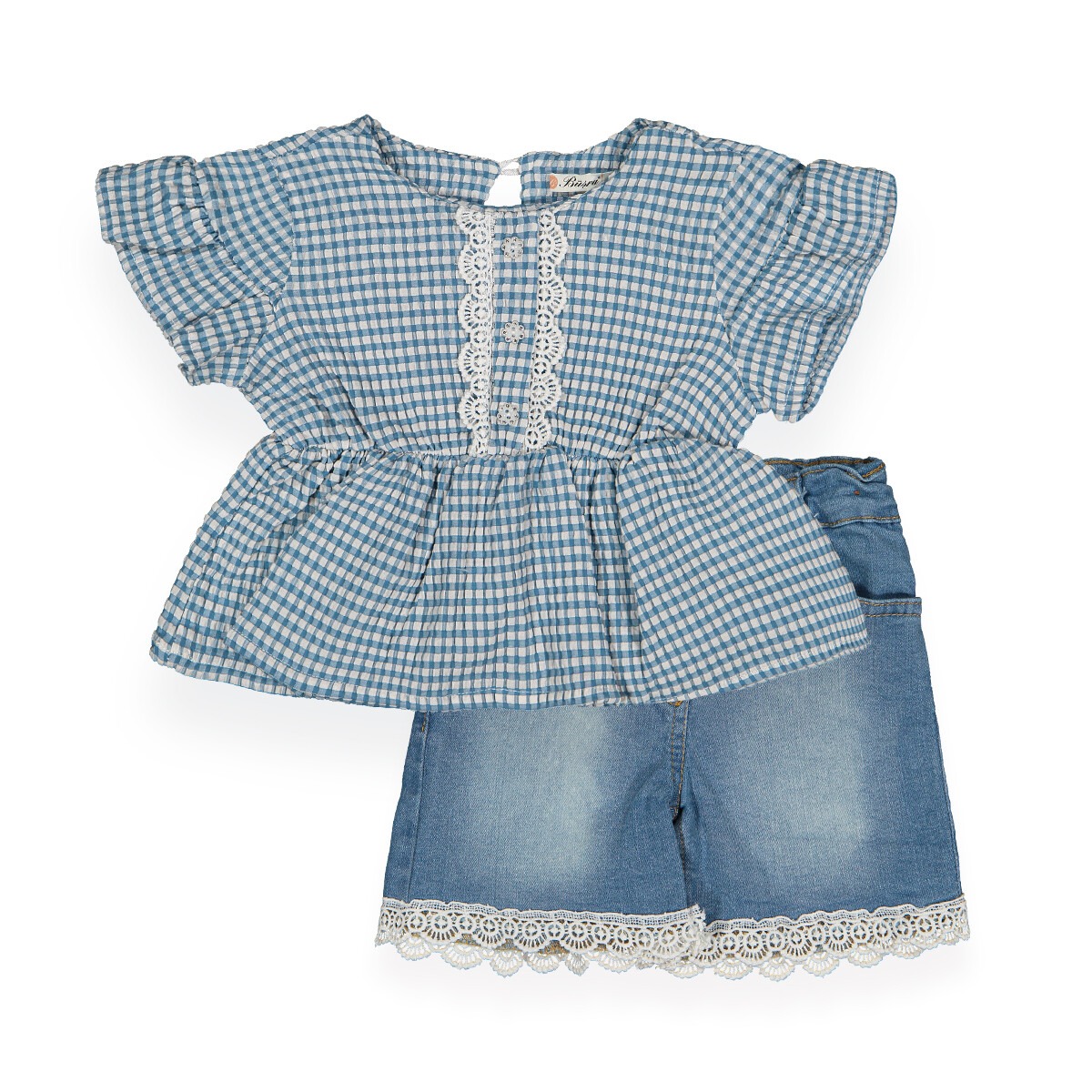 Set With Embossing Denim Shorts - Producer: Büşra Bebe - Wholesale Kids & Baby Clothes From Turkey - TheBS Kids