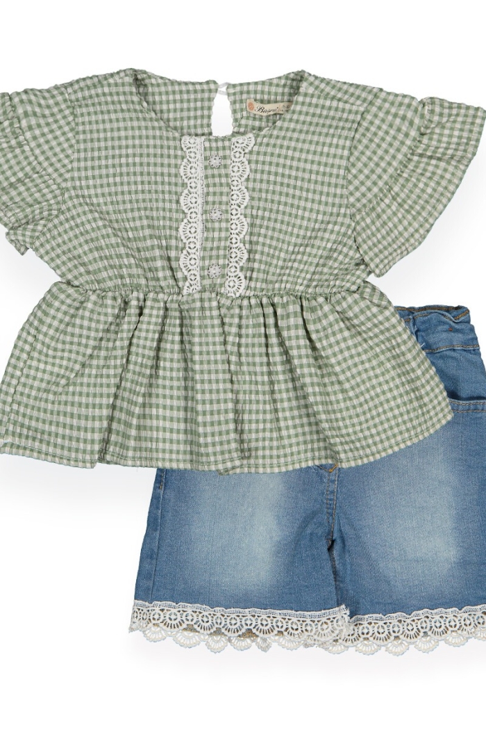 Set With Embossing Denim Shorts - Producer: Büşra Bebe - Wholesale Kids & Baby Clothes From Turkey - TheBS Kids