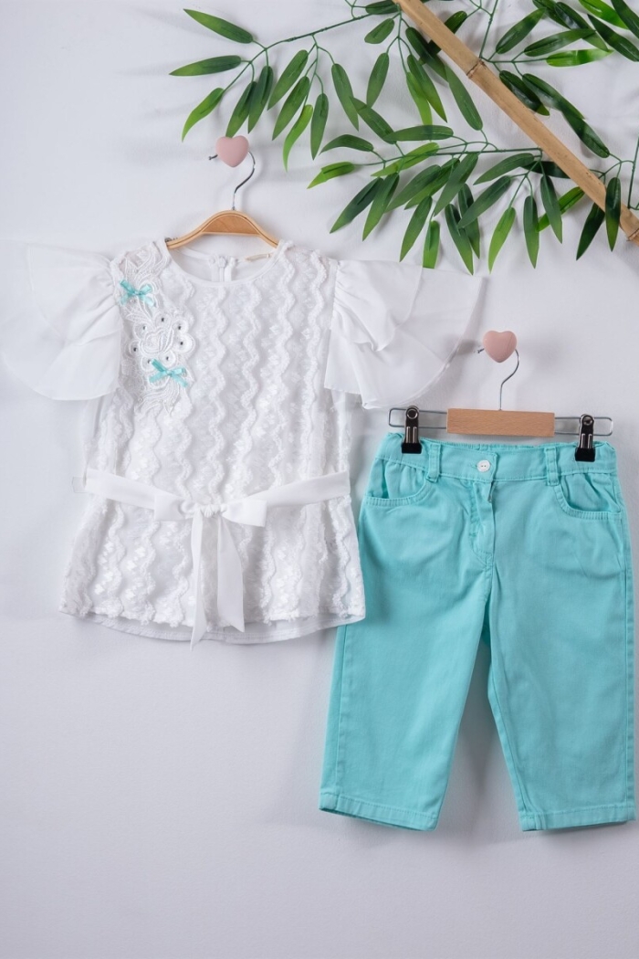 Wholesale 2-Piece Girl Set with Shorts 3-6Y Busra Bebe - Producer: Büşra Bebe - Wholesale Kids & Baby Clothes From Turkey - TheBS Kids
