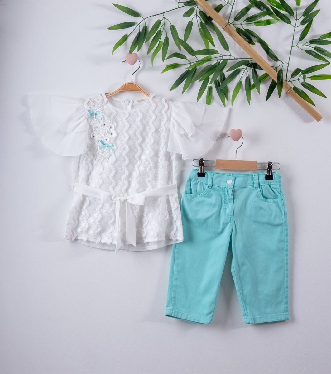 Wholesale 2-Piece Girl Set with Shorts 3-6Y Busra Bebe - Producer: Büşra Bebe - Wholesale Kids & Baby Clothes From Turkey - TheBS Kids