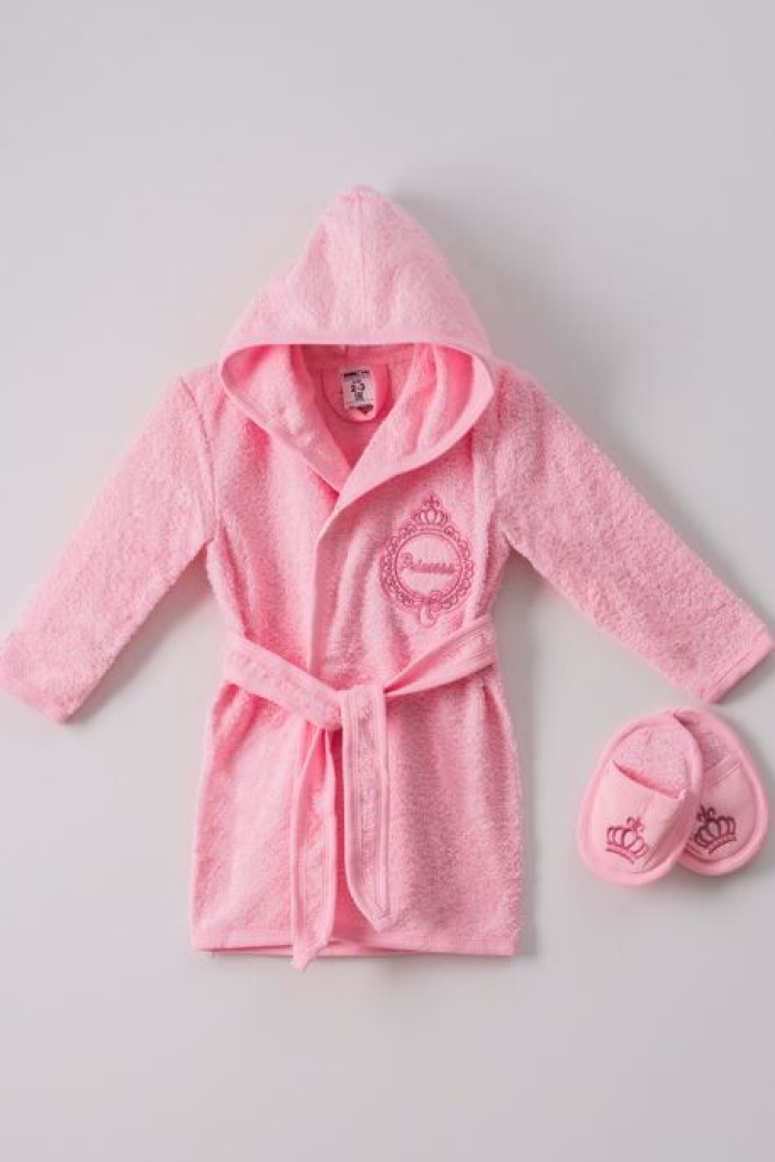 Wholesale 2-Piece Girls Bathrobe with Slipper 1-4Y - Producer: Ramel Kids - Wholesale Kids & Baby Clothes From Turkey - TheBS Kids