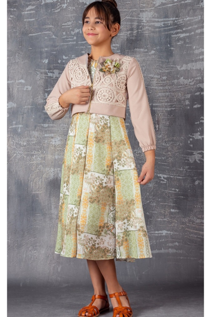 Wholesale 2-Piece Girls Dress Set with Bolero 9-12Y - Producer: Tivido - Wholesale Kids & Baby Clothes From Turkey - TheBS Kids