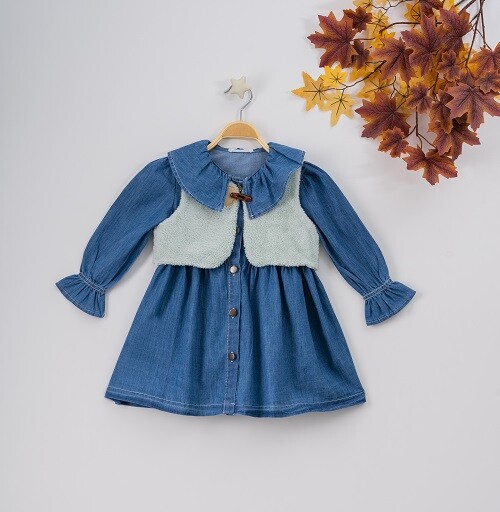 Wholesale 2-Piece Girls Dress with Bolero 3-6Y - Producer: Büşra Bebe - Wholesale Kids & Baby Clothes From Turkey - TheBS Kids