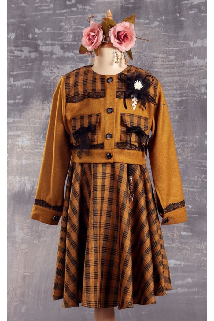 Wholesale 2-Piece Girls Dress with Jacket 6-12Y - Producer: Tivido - Wholesale Kids & Baby Clothes From Turkey - TheBS Kids