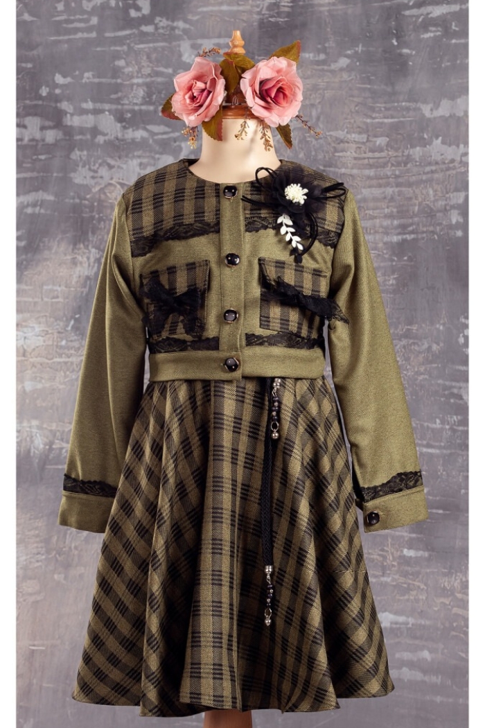 Wholesale 2-Piece Girls Dress with Jacket 6-12Y - Producer: Tivido - Wholesale Kids & Baby Clothes From Turkey - TheBS Kids