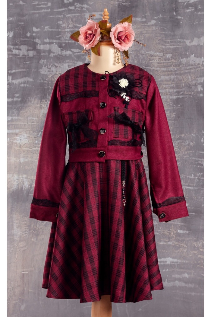 Wholesale 2-Piece Girls Dress with Jacket 6-12Y - Producer: Tivido - Wholesale Kids & Baby Clothes From Turkey - TheBS Kids