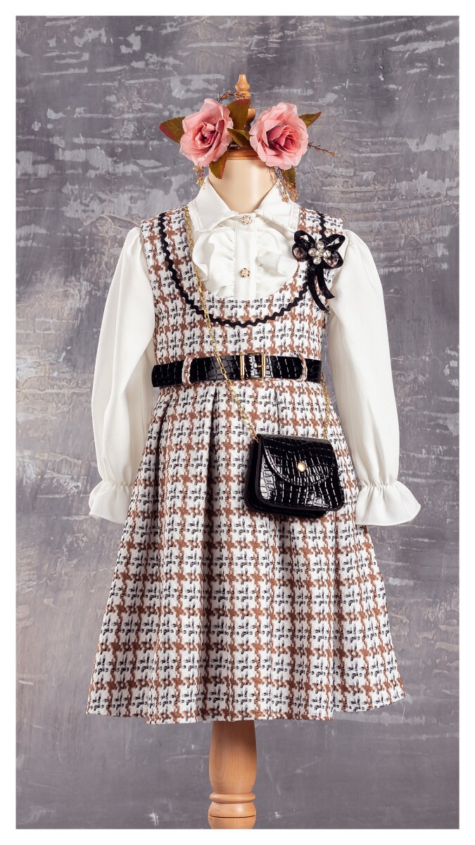 Wholesale 2-Piece Girls Dress with Shirt and Bag 6-12Y - Producer: Tivido - Wholesale Kids & Baby Clothes From Turkey - TheBS Kids
