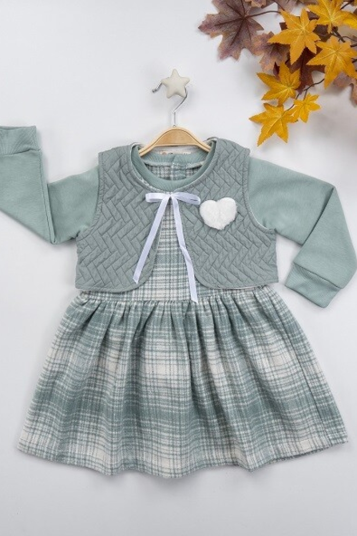 Wholesale 2-Piece Girls Dress with Vest 3-6Y - Producer: Büşra Bebe - Wholesale Kids & Baby Clothes From Turkey - TheBS Kids