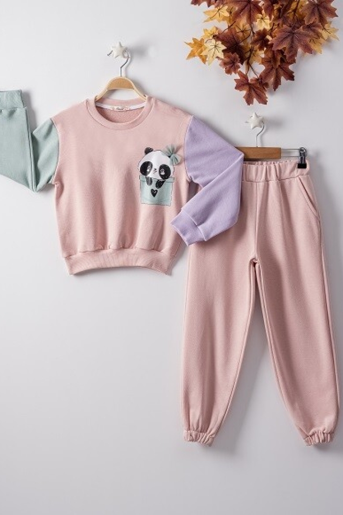 Wholesale 2-Piece Girls Tracksuit Set with Panda 7-10Y - Producer: Büşra Bebe - Wholesale Kids & Baby Clothes From Turkey - TheBS Kids