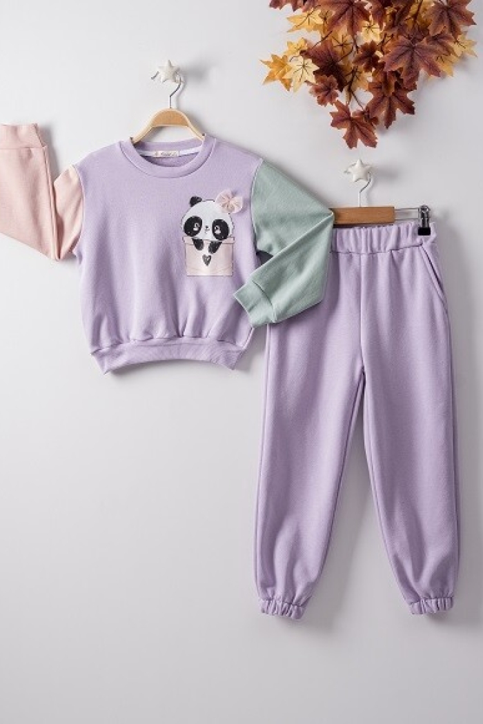 Wholesale 2-Piece Girls Tracksuit Set with Panda 7-10Y - Producer: Büşra Bebe - Wholesale Kids & Baby Clothes From Turkey - TheBS Kids