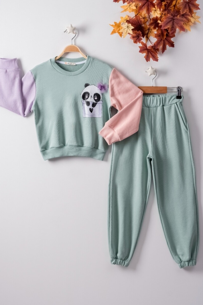 Wholesale 2-Piece Girls Tracksuit Set with Panda 7-10Y - Producer: Büşra Bebe - Wholesale Kids & Baby Clothes From Turkey - TheBS Kids