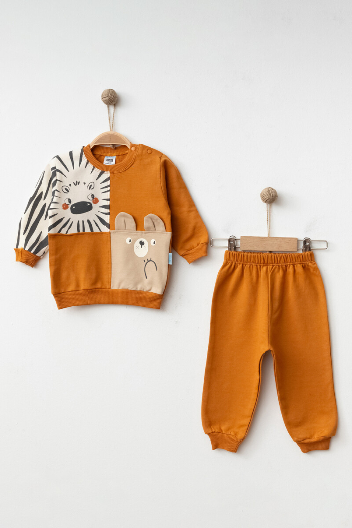 Wholesale 2-Piece Zebra Print Tracksuit for Baby Boys 9-18M - Producer: Hoppidik - Wholesale Kids & Baby Clothes From Turkey - TheBS Kids