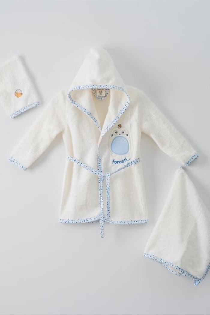 Wholesale 3-Piece Baby Bathrobe Set with Box 1-2Y - Producer: Ramel Kids - Wholesale Kids & Baby Clothes From Turkey - TheBS Kids