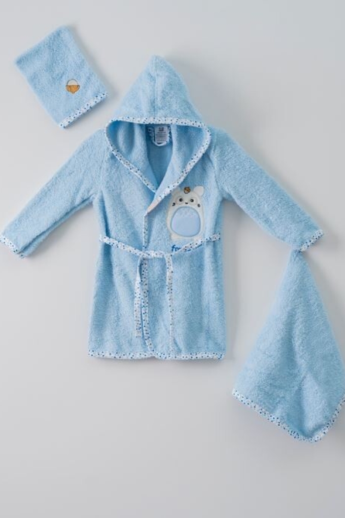 Wholesale 3-Piece Baby Bathrobe Set with Box 1-2Y - Producer: Ramel Kids - Wholesale Kids & Baby Clothes From Turkey - TheBS Kids