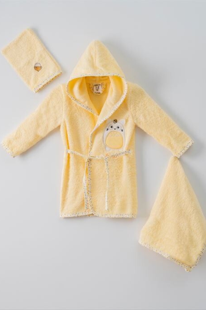 Wholesale 3-Piece Baby Bathrobe Set with Box 1-2Y - Producer: Ramel Kids - Wholesale Kids & Baby Clothes From Turkey - TheBS Kids