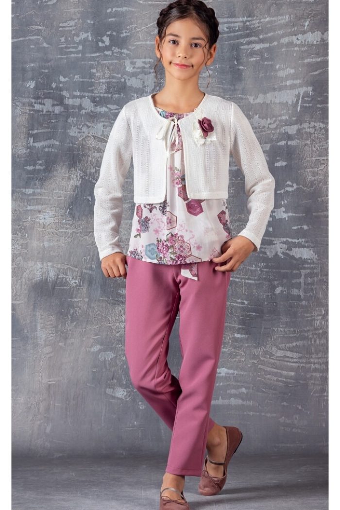 Wholesale 3-Piece Girls 3-Piece Blouse, Pants and Bolero Set 9-12Y - Producer: Tivido - Wholesale Kids & Baby Clothes From Turkey - TheBS Kids