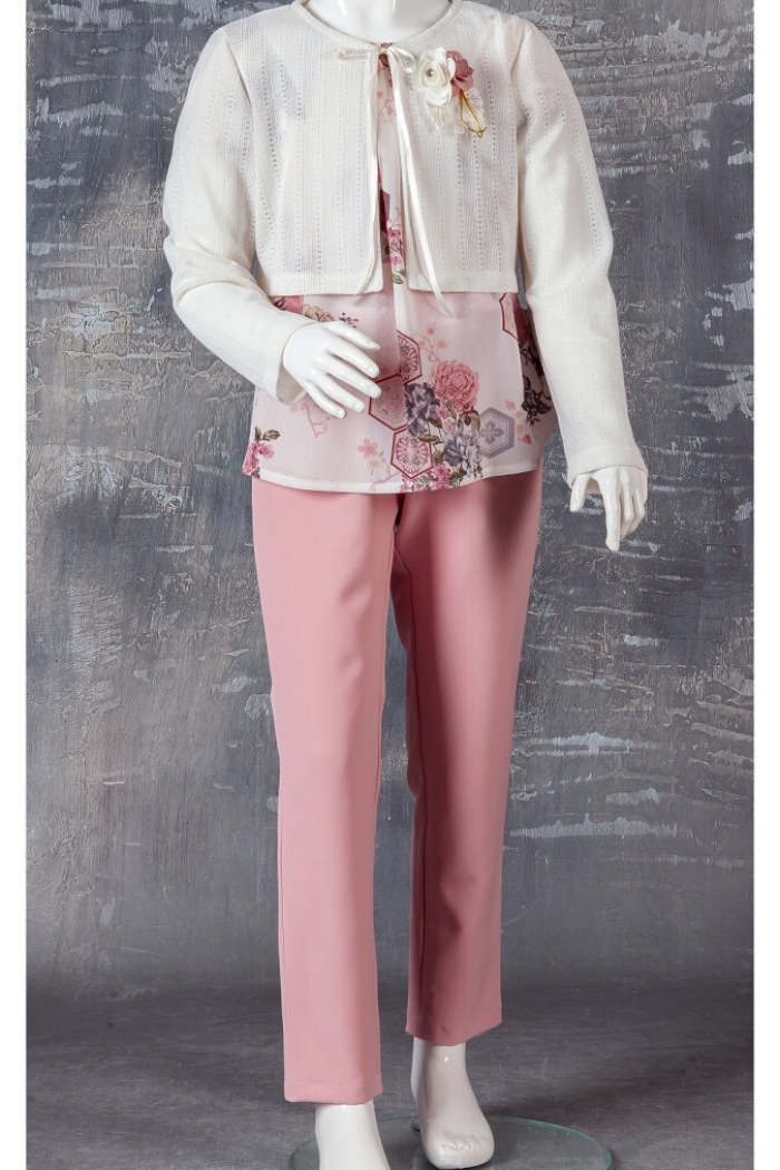 Wholesale 3-Piece Girls 3-Piece Blouse, Pants and Bolero Set 9-12Y - Producer: Tivido - Wholesale Kids & Baby Clothes From Turkey - TheBS Kids