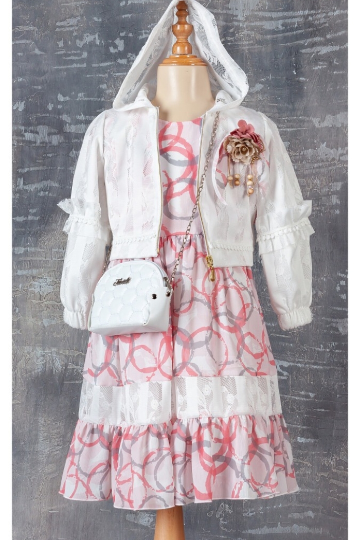 Wholesale 3-Piece Girls Dress Set with Bag and Bolero 6-12Y - Producer: Tivido - Wholesale Kids & Baby Clothes From Turkey - TheBS Kids