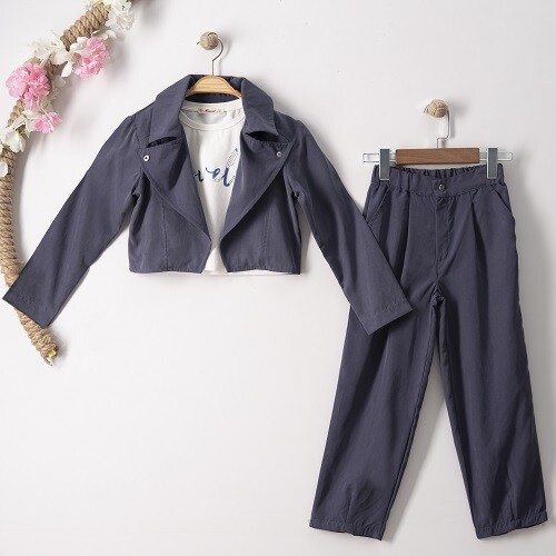 Wholesale 3-Piece Girls Jacket Pants and T-Shirt Set 7-10Y - Producer: Büşra Bebe - Wholesale Kids & Baby Clothes From Turkey - TheBS Kids