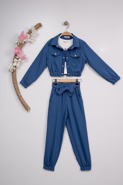 Wholesale 3-Piece Girls Set with Jacket, Pants and T-Shirt 7-10Y - Producer: Büşra Bebe - Wholesale Kids & Baby Clothes From Turkey - TheBS Kids
