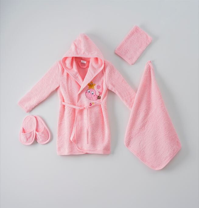 Wholesale 4-Piece Baby Bathrobe Set with Box 1-3Y - Producer: Ramel Kids - Wholesale Kids & Baby Clothes From Turkey - TheBS Kids