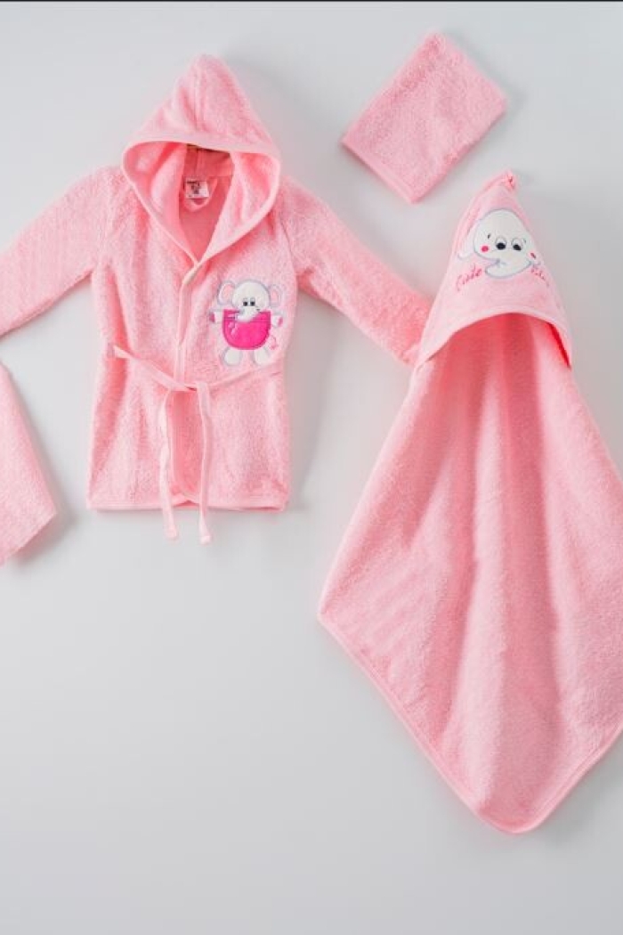 Wholesale 4-Piece Baby Bathrobe Set wth Box 0-1Y - Producer: Ramel Kids - Wholesale Kids & Baby Clothes From Turkey - TheBS Kids