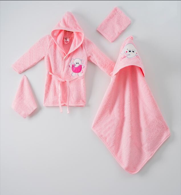 Wholesale 4-Piece Baby Bathrobe Set wth Box 0-1Y - Producer: Ramel Kids - Wholesale Kids & Baby Clothes From Turkey - TheBS Kids