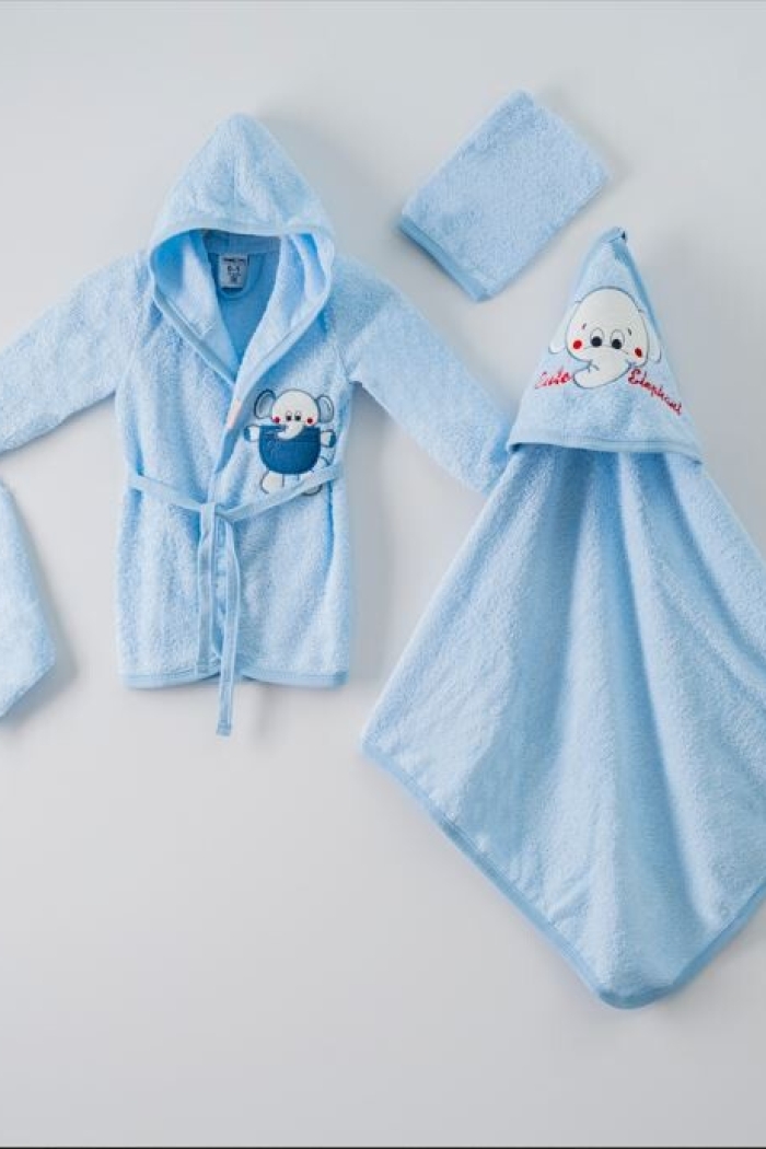 Wholesale 4-Piece Baby Bathrobe Set wth Box 0-1Y - Producer: Ramel Kids - Wholesale Kids & Baby Clothes From Turkey - TheBS Kids