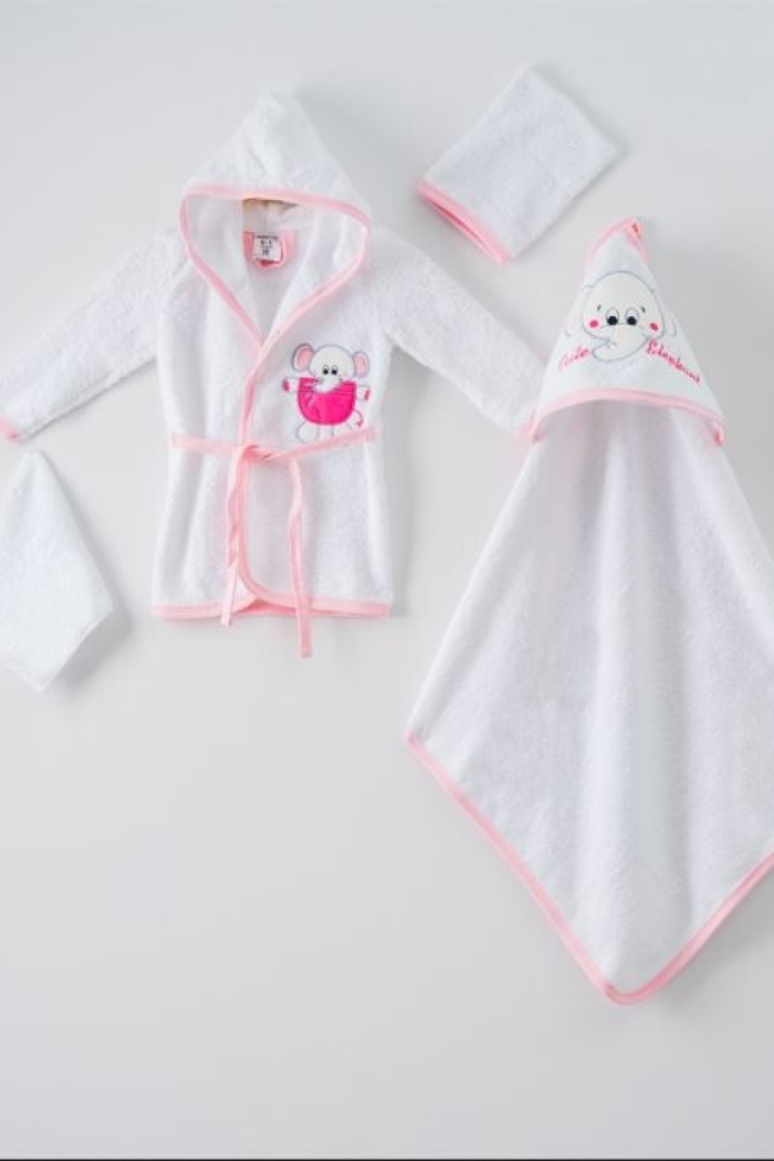 Wholesale 4-Piece Baby Bathrobe Set wth Box 0-1Y - Producer: Ramel Kids - Wholesale Kids & Baby Clothes From Turkey - TheBS Kids
