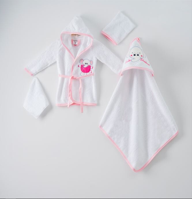 Wholesale 4-Piece Baby Bathrobe Set wth Box 0-1Y - Producer: Ramel Kids - Wholesale Kids & Baby Clothes From Turkey - TheBS Kids