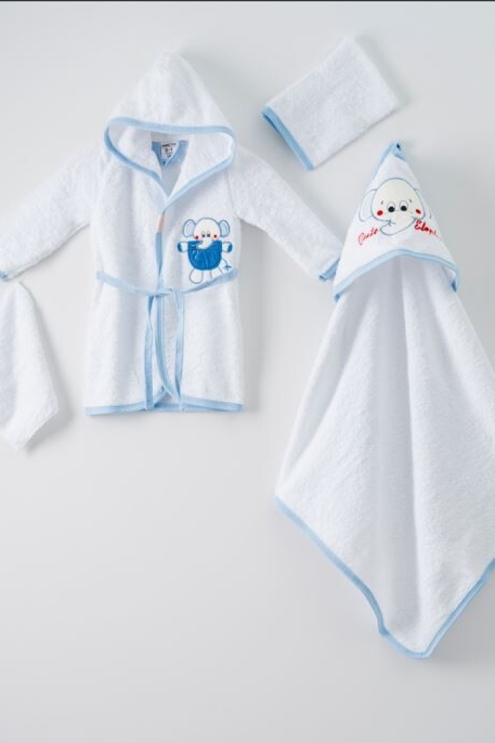 Wholesale 4-Piece Baby Bathrobe Set wth Box 0-1Y - Producer: Ramel Kids - Wholesale Kids & Baby Clothes From Turkey - TheBS Kids