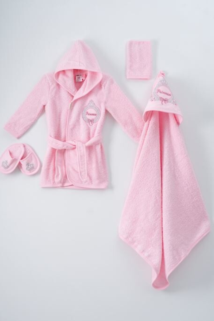 Wholesale 4-Piece Baby Girls Bathrobe Set 0-36M - Producer: Ramel Kids - Wholesale Kids & Baby Clothes From Turkey - TheBS Kids