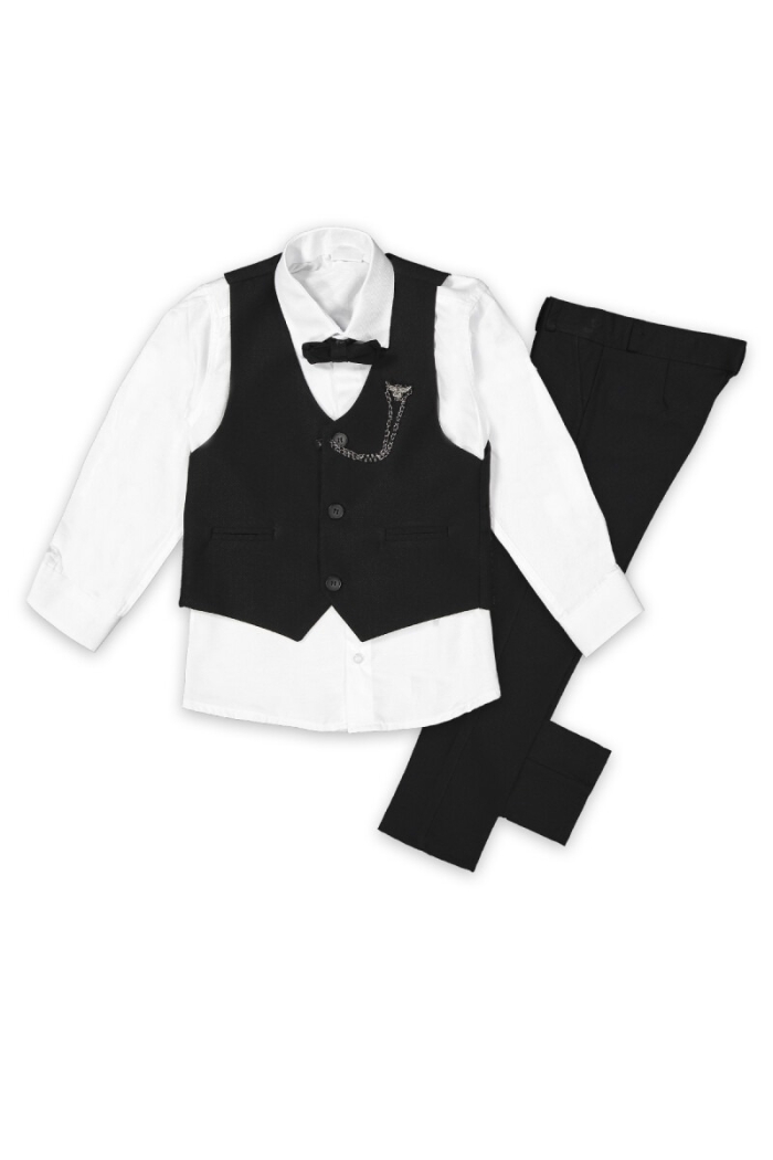 Wholesale 4-Piece Boys Suit Set with Vest, Shirt, Pants and Bow-tie 6-9Y - Producer: Terry - Wholesale Kids & Baby Clothes From Turkey - TheBS Kids