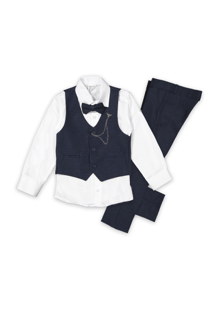 Wholesale 4-Piece Boys Suit Set with Vest, Shirt, Pants and Bowtie 10-13Y - Producer: Terry - Wholesale Kids & Baby Clothes From Turkey - TheBS Kids
