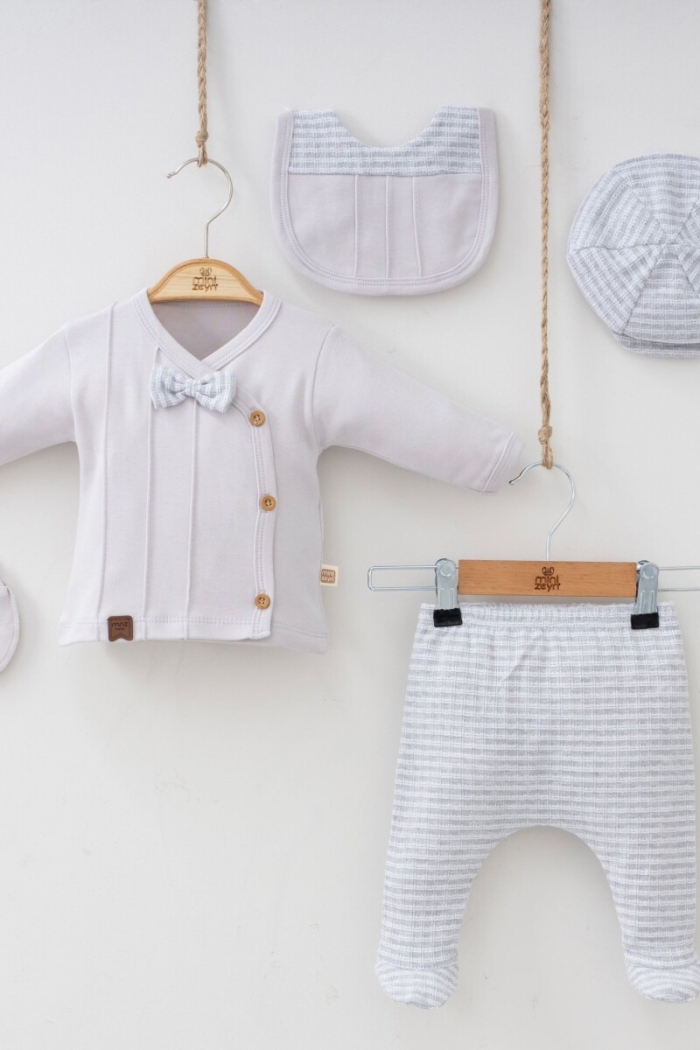 Wholesale 5-Piece Newborn Baby Boys Body Pants Hat Bib Glove 0-3M - Producer: Minizeyn - Wholesale Kids & Baby Clothes From Turkey - TheBS Kids