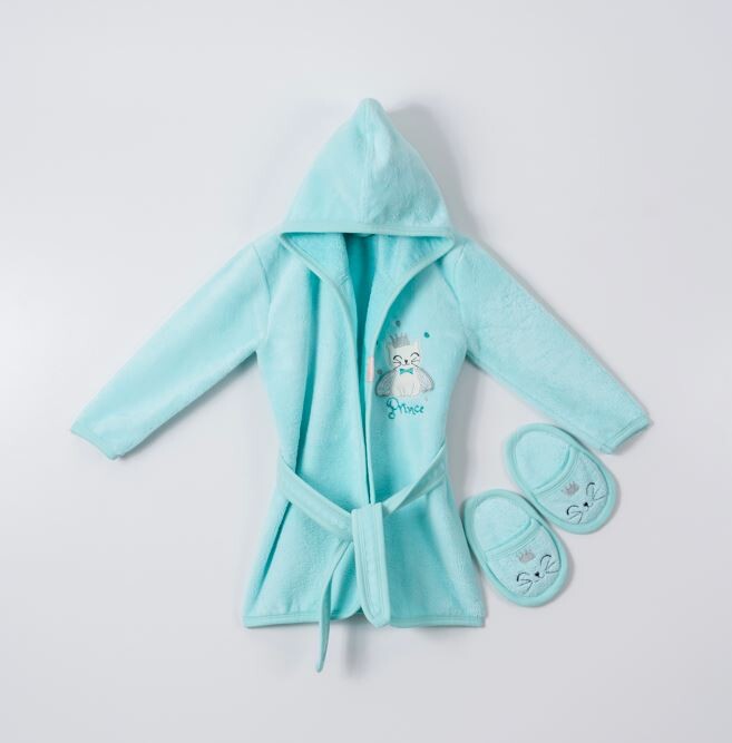 Wholesale Baby Boys 2-Piece Bathrobe Set with Slipper 1-4Y - Producer: Ramel Kids - Wholesale Kids & Baby Clothes From Turkey - TheBS Kids