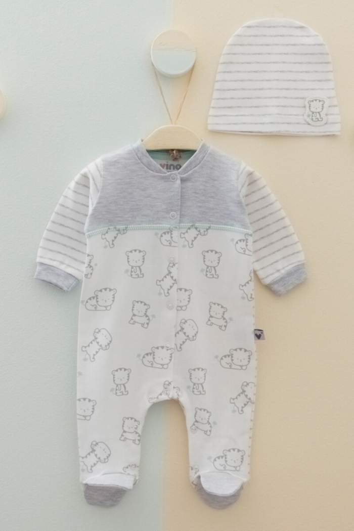 Wholesale Unisex Baby 2-Piece Rompers and Beanie Set 0-6M - Producer: Vina baby - Wholesale Kids & Baby Clothes From Turkey - TheBS Kids