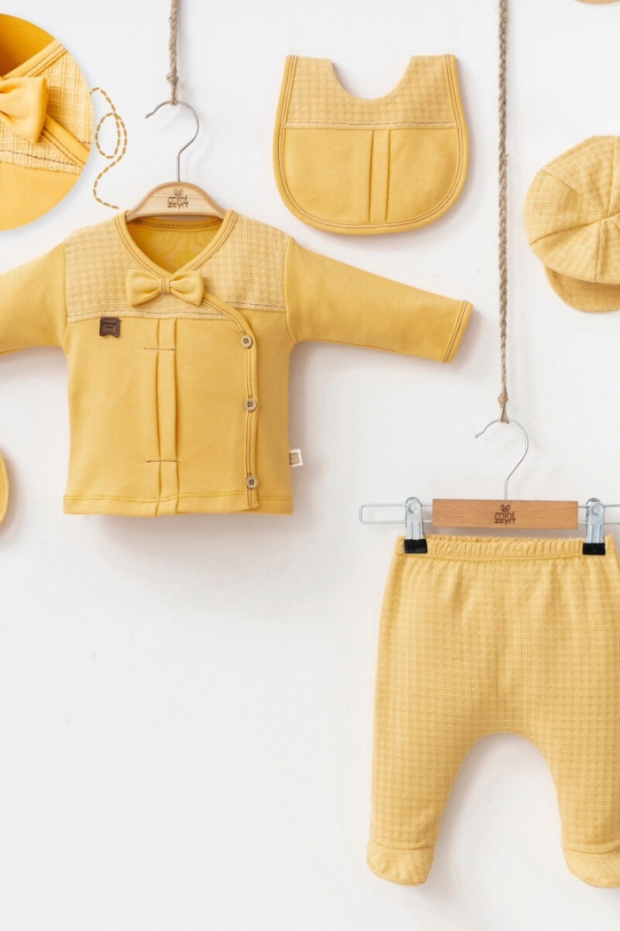 Wholesale Baby Boys 5-Piece Body Pants Glove Bib Hat Set 0-3M - Producer: Minizeyn - Wholesale Kids & Baby Clothes From Turkey - TheBS Kids