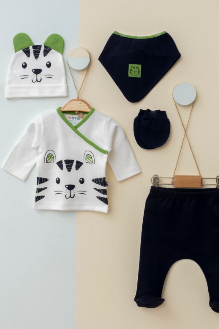 Wholesale Baby Boys 5-Pieces Newborn Set 0-1M - Producer: Vina baby - Wholesale Kids & Baby Clothes From Turkey - TheBS Kids