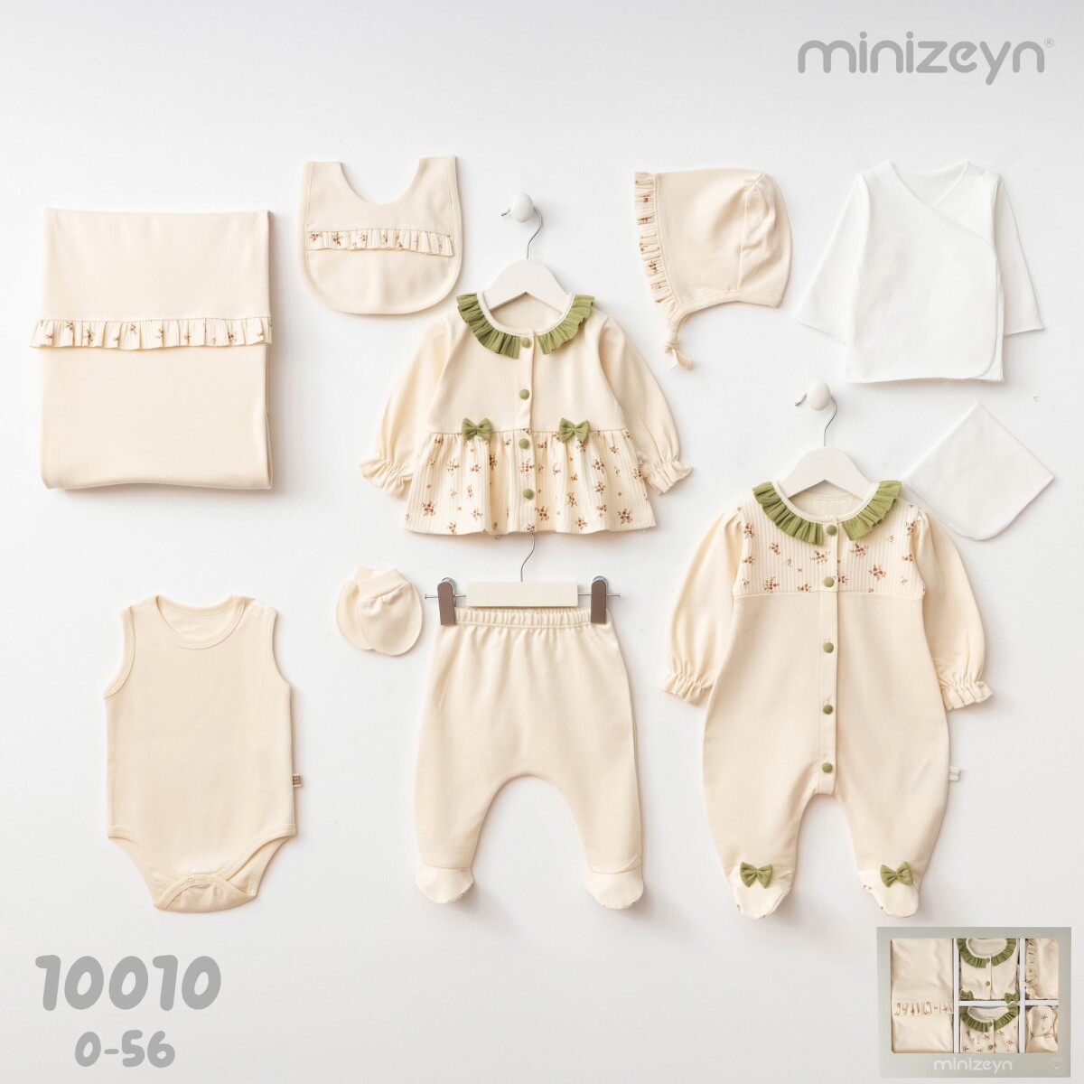 Wholesale Baby Girl 10pcs Baby Girl 10-piece Baby Bootee Suit Boxed 0-3M - Producer: Minizeyn - Wholesale Kids & Baby Clothes From Turkey - TheBS Kids