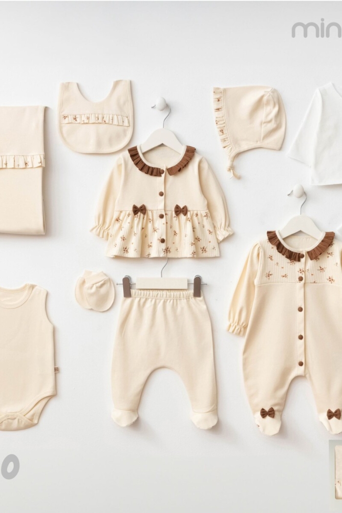 Wholesale Baby Girl 10pcs Baby Girl 10-piece Baby Bootee Suit Boxed 0-3M - Producer: Minizeyn - Wholesale Kids & Baby Clothes From Turkey - TheBS Kids